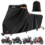 Harley Davidson Cover,Heavy Duty Cover for Motorcycle with Nano Material,SRIMMIT 420D Harley Cover Waterproof Outdoor Storage,Funda para Moto with Lock Holes,Air Vents,5 Reflective Strips (3XL)