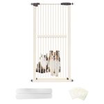 Lumizone Extra Tall Pet Gate 61.02" High Pressure Mounted 30.12"-34.05" Extra Wide (9 Sizes) 1.37" Gap for Cat Dog Children Stairs Doorway Hallway No Drilling Auto-Close (30.12"-34.05", Cream)