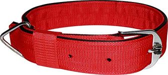 BUYAGAIN Dog Belt 2 inch Red Dog Collar Adjustable Neck Size 62-80 cm Specially for Heavy & Large Breed Dog Collar