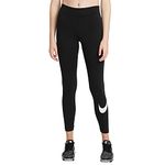 Nike, W NSW Essntl Gx Mr Lggng Swsh, Leggings, Black/White, M, Woman