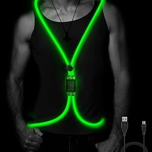 esonstyle LED Reflective Vest Rechargeable Running Light for Runners High Visibility Safety Vest for Running,Cycling or Walking