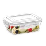 Borosil Klip N Store Glass Storage Container For Kitchen With Air-Tight Lid, Microwave & Oven Safe, Rectangular, 370 ml, Clear