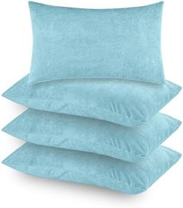 Mattress Protector Pillow Protector Covers – Waterproof, Anti-Bacterial & Hypoallergenic, Protection from Mites, Bed Bugs & Fluids | Standard Size Pillow Cover - 28x18 Inch, Set of 4 - Blue