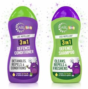 3 in 1 Head Lice Repellent Kids Shampoo & Conditioner | Head Lice Repellent Defence Treatment | Contains Tea Tree for a Natural Repellent