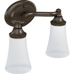 Moen YB2862ORB Eva 2-Light Dual-Mount Bath Bathroom Vanity Fixture with Frosted Glass, Oil Rubbed Bronze