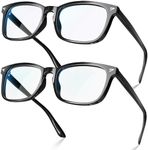 VISOONE 2 Pack Blue Light Blocking Glasses Square with Anti Computer Glare for Gaming Women and Men