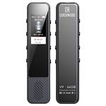 64GB Digital Voice Recorder, COCONISE 3072kbps Mini Dictaphone with MP3 Player, HD Recording, A-B Loop Playback, Password, Accelerate Function, Rechargeable Voice Activated Recorder for Lecture.