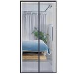 KELITOPS Magnetic Screen Door, 90 * 210cm Fly Screen Door with Automatic Close Mesh Curtain, Anti-Mosquito Door Curtain for Home-Black