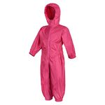 Rainsuit Shop Kids Waterproof All in One Rainsuit Hooded Suit (7-8 Years, Pink)