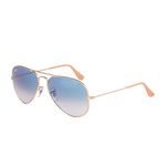 Ray-Ban Unisex Aviator Sunglasses, Gold (Frames: Gold Glass: Course Light Blue 001/3f), 58 mm UK