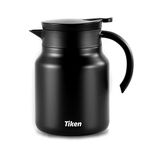 Tiken 1L Thermal Coffee Carafe Jug, Double Walled Stainless Steel Insulated Vacuum Coffee Flask for Hot &Cold Drinks