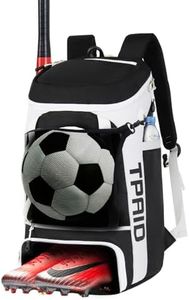 TPAID Sturdy Soccer Bag, Soccer Backpack with Shoes Compartment for Soccer Ball Basketball Baseball Volleyball Football, Large Capacity Sport Equipment Bags for Men and Women