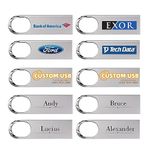 Custom Personalized USB Flash Drive 50Pack 4GB/8GB/16GB/32GB/64GB/128GB/256GB Memory U Disk,Portable Keychain Design Thumb Drives Bulk, Metal Memory Stick, Customized Logo/Image/Text