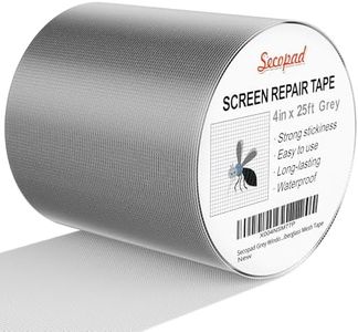 Secopad Grey Window Screen Repair Tape, 4IN X 25FT (300IN) Screen Repair Kit for Windows or Doors, Strong Adhesive Patch Kit Fiberglass Mesh Tape