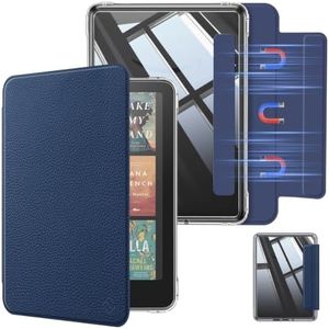 Fintie Detachable Magnetic Case for 7" All-New Kindle Paperwhite 12th Generation 2024 and Kindle Colorsoft, Slim Lightweight Clear Back Shell Removable Cover with Auto Wake/Sleep, Navy
