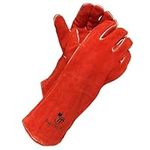 MapleWeld MW1300 Red Premium Split Leather Welding Gloves | Soft Cotton Lining | High Visibility & Heat-Resistance | Superior Protection and Comfort