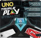 Mattel Games UNO Triple Play Card Game for Family Night with 3 Discard Piles, Lights & Sounds, Special Stealth Mode