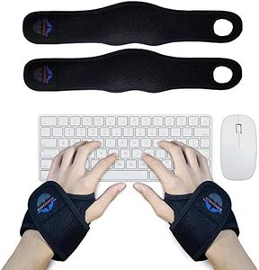 EXPOPROX-Wearable Wrist Rest Pads, 2 Pc. Set, Ergonomic Mouse and Keyboard Support Cushions to Reduce Joint Stress, Tension,Adjustable Fit with Padded Comfort.