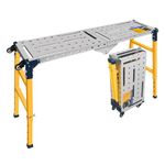 MOPEI Versatile Portable Steel Work Platform and Welding Table with Casters | 36x140CM Galvanized Tabletop | 500KG Load Capacity | Adjustable Height