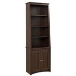 Prepac ESBH-0002-1 Espresso Slant-Back Bookcase with Shaker Doors