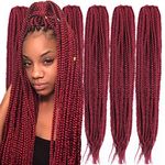 6 Packs/Lot (14/18/24/30) inch 1cm 20 Strands/Pack Thin 3X Box Braid Crochet Hair Extensionin Diameter 3X Synthetic Braid Hair Extensions Crochet Braids Hair Color (24inchs, BUG)