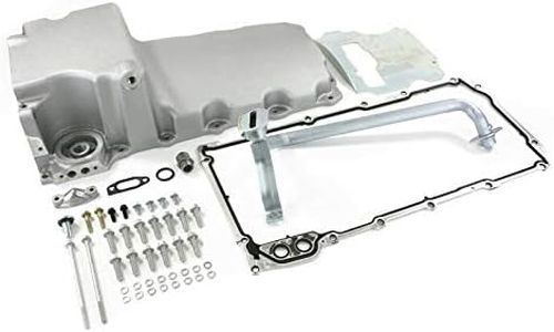 A-Team Performance - Rear Sump Retrofit Oil Drain Pan - Compatible with LSX Lightweight Cast Aluminum Satin