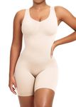 YIANNA Shapewear Bodysuit for Women Tummy Control Full Body Shaper Butt Lifter Seamless Sculpting Shorts Compression Garments Lvories White 5310 L/XL