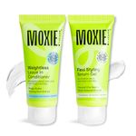 Moxie Beauty Wavy Vibe Setter Travel Duo for Women & Men | Live In Conditioner + Frizz Fighting Serum Gel for Wavy, Frizzy & Dry Hair | Enhances Waves, Retains 94% Moisture, Controls Frizz | Weightless Leave-In Conditioner (50ml) & Flexi Styling Serum (50ml)