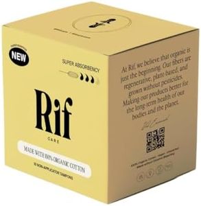 Rif Care Highly Absorbent Tampons, Organic Cotton, Non-Applicator (Super Absorbency Tampons) 18 Count