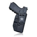 Gun Holster, Glock 19 Holster IWB Kydex Holster For Glock 19 19X Glock 23 Glock 25 Glock 32 Glock 45 (Gen 3 4 5) - Inside Waistband Concealed Holster Glock 19 IWB Pistol Case - Pouch (Black, Right)