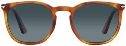 Persol Unisex's Po3316s Sunglasses, Terra Di Siena/Gradient Blue Polarized, 52 mm