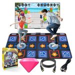 Damcoola Dance Mat for Adults and Kids - Plug and Play TV Electronic Dance Mat Game, Wireless Pad, Fun Fitness Games for Kids, Christmas and Boys and Girls Birthday Gift Ideas, Blue