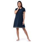 Fruit of the Loom Women's Super Soft and Breathable Sleep Shirt, Midnight Blue, Large