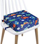 Toddler Booster seat for Dining Chair， Washable 4 Belt Attach to Chair Baby Table Booster seat, Portable Travel Child Kids Booster Cushion