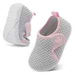 JOINFREE Baby Girls Shoes Boys Sneakers Barefoot Infant First Walking Shoe Sports Sneaker Pink Grey 12-18 Month Infant