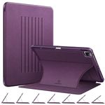 CaseBot Magnetic Case for iPad Pro 12.9-inch 6th Generation 2022, Multiple Angle Shockproof Rugged Stand Case, Soft TPU Back Cover w/Pencil Holder, Also Fit iPad Pro 12.9" 5th/4th/3rd Gen, Purple