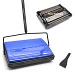 EZ SPARES Quiet Carpet Sweeper, Floor Sweeper with Horsehair Roller Brush Great for House,Office,Kitchen,More Suitable for Carpet and Rug