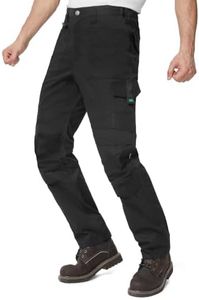 SK Construction Work Pants for Men Breathable Trousers, Black, 34W30L