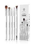 EIGSHOW 5 Pcs Eye Makeup Brush Set, Everyday Eye Essential Makeup Brushes with Blending, Eyeshadow, Detail, Eyeliner, Eyebrow Brushes(White)