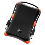 SP Silicon Power Armor A30 2Tb Rugged External Hard Drive, Military-Grade Shockproof USB 3.0 Portable HDD for Desktop Laptop Pc Mac Computer, Orange