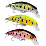 BlureCrank Jerk Baits for Bass Fishing, Jerkbaits Minnow Fishing Lures for Bass Trout Crappie Walleye Pike, 3” 0.4oz, 3 Pack (3” 0.4oz)