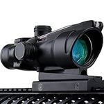 KinZon 4x32 Sight Red Real Fiber Scope Etched Reticle Hunting Scopes Optical Sight Black Tactical Rifle Scope