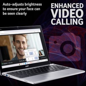 Acer Chromebook Spin 312 12.2" Convertible Laptop – Intel N100, 4GB, 128GB eMMC, Touchscreen, Silver