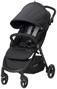 Safe-n-Sound Move EZ Stroller, Quick Fold Ultra Lightweight Travel System with 6kg Basket Capacity, Includes Extra Cup Holder, and Bug Net, Black (37014)