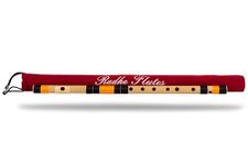 Radhe Flutes | C Sharp Right Handed Middle Bansuri | Black & Orange | Tuned With Tanpura A=440Hz | PVC Flute + Velvet Cover + Hindi & English Flute Lessons