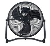 Devola High Velocity Floor Fan 16-Inch | Portable Powerful Industrial Fan for a Home, Gym, Office, Warehouse - High Powered Cooling w/ 3 Speeds, Adjustable Head & Cord Storage Bracket, Black, DV16FFB