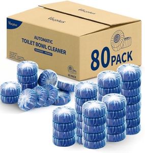 Vacplus Toilet Bowl Cleaners - 80 Pack Long-Lasting Toilet Cleaner Tablets, Prevent Stains & Deodorize, Blue