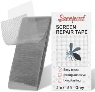 Secopad Grey Screen Repair Tape, 2IN X 15FT (180IN) Window Screen Door Repair Kit, Strong Adhesive Fiberglass Screen Patch Tape Mesh Repair