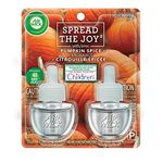 Air Wick Plug in Scented Oil 2 Refills, Pumpkin Spice, Fall scent, Fall spray, (2x0.67oz), Essential Oils, Air Freshener, Packaging May Vary