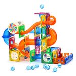 MAGBLOCK 85Pcs Magnetic Tiles Marble Run Toys Building Blocks STEM Educational Child Brain Development Kit Magnet Construction Toys for Boys Girls Kids Age 5 6 7+ Years Old